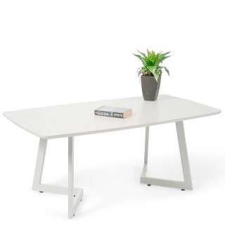 Weißer Wohnzimmer Tisch 110x46x60 cm Metall Bügelgestell
