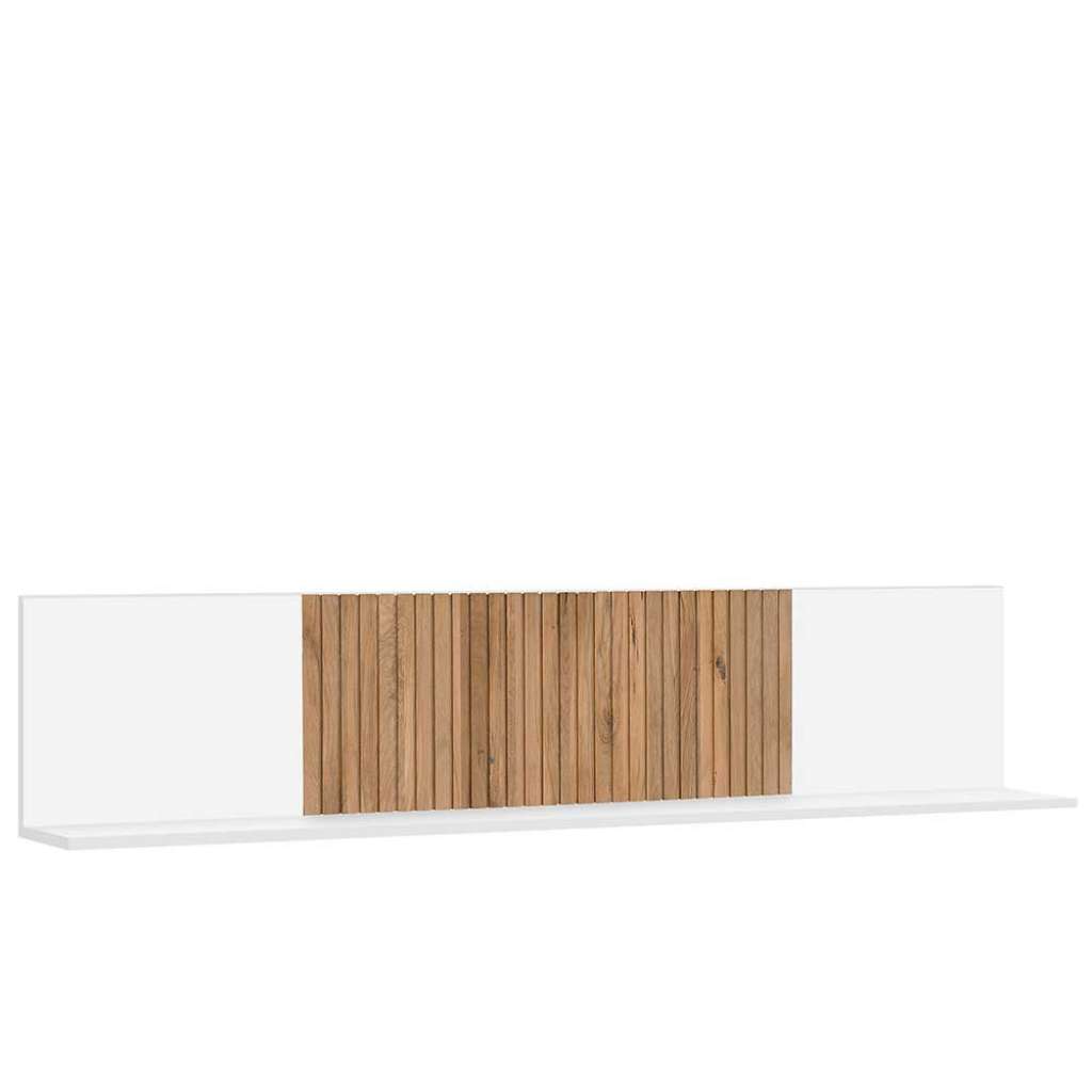 Wohnzimmerregal hängend in Eiche Bianco und Weiß 183 cm breit