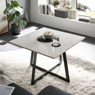 Salontisch mit quadratischer Tischplatte Marmor und Metall