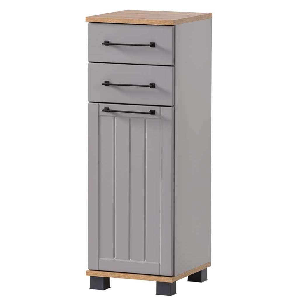 Landhaus Badezimmerschränkchen in Platingrau Eichefarben