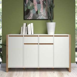 Sidebord Skandi Stil in Wildeichefarben und Weiß Bügelgestell