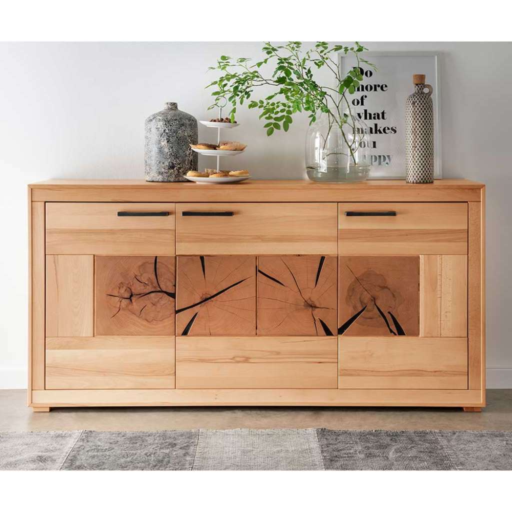 Esszimmersideboard massiv aus Kernbuche Hirnholz Einlagen