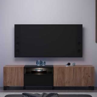 TV Möbel zweifarbig in modernem Design Klappe und drei Türen