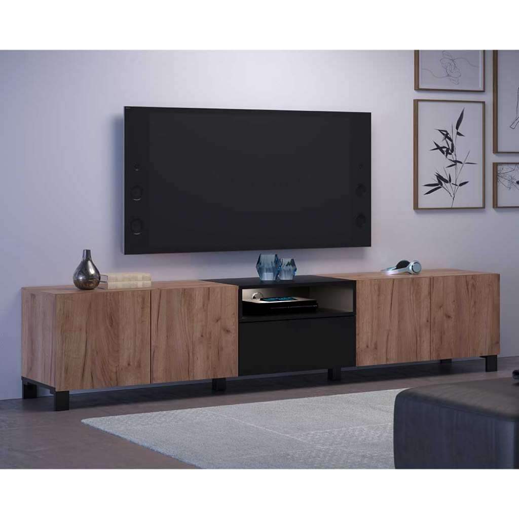 TV Phonoschrank in modernem Design Klappe und vier Türen
