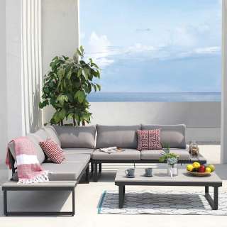 Sofa Terrassensitzgruppe in modernem Design 227 cm breit (zweiteilig)