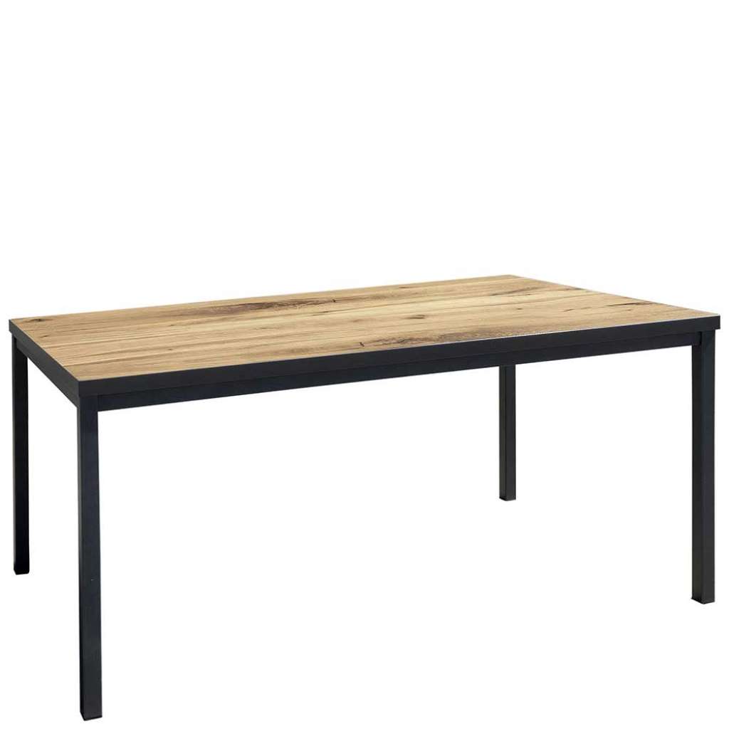 Esszimmer Tisch modern in Eichefarben und Schwarz 160x90 und 180x90 cm