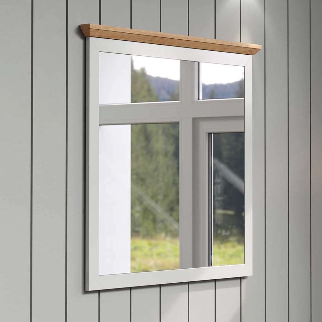 Garderoben Spiegel im Landhausstil Lichtgrau und Wildeiche NB