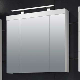 Weißer Bad Spiegelschrank optionale Aufsatzleuchte 80 cm breit