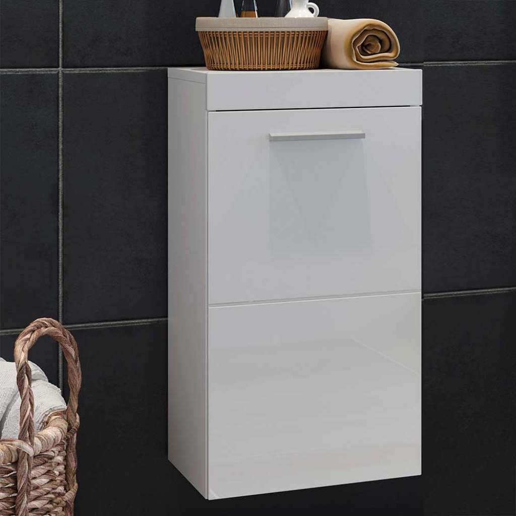 Unterschrank hängend in Weiß mit Hochglanzfront 35x68x33 cm