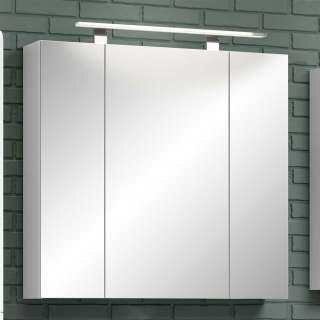 Spiegelschrank Badezimmer in Weiß drei Drehtüren