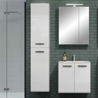 Badmöbel 3teilig weiss in modernem Design Hochglanz (dreiteilig)