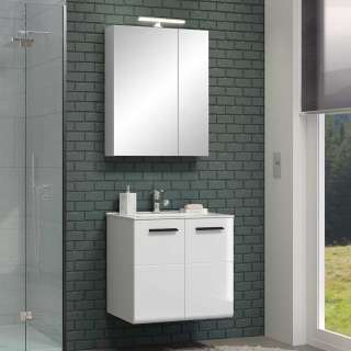Gäste Bad Möbel weiss in modernem Design 62 cm breit (zweiteilig)