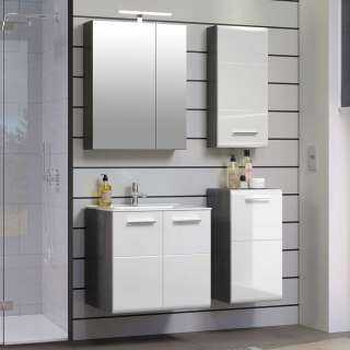 Badezimmermöbelset mit Becken in modernem Design die Wandmontage (vierteilig)
