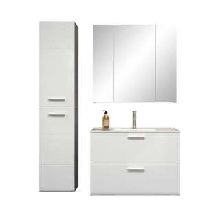 Badmöbelkomplettset modern für die Wandmontage 170 cm hoch (dreiteilig)