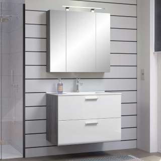 Modernes Waschplatz Set für die Wandmontage 82 cm breit (zweiteilig)