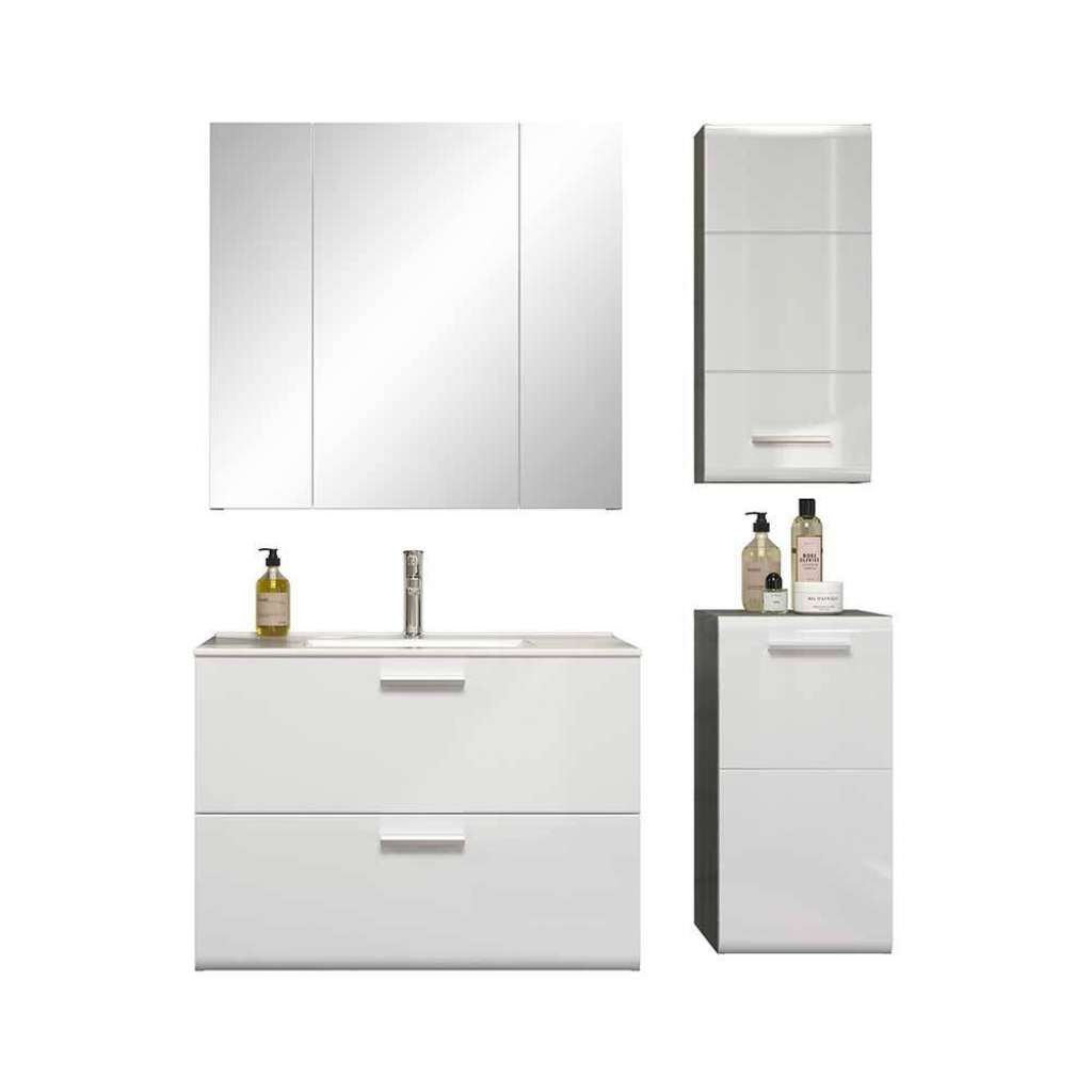 Badmöbel Set vierteilig in modernem Design die Wandmontage (vierteilig)