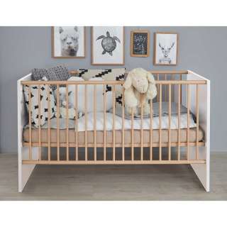 Babybett optionale Umbauseiten im Skandi Design 70x140 Liegefläche