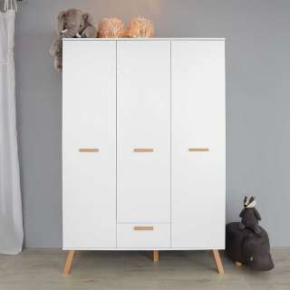 Kleiderschrank Kinderzimmer im Skandi Design 130 cm breit