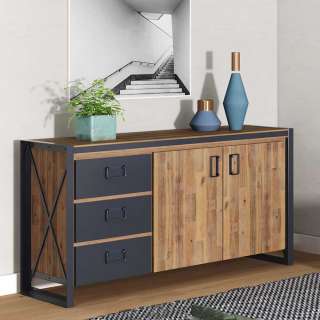 Esszimmersideboard montiert aus Akazie Massivholz und Metall 150 cm breit