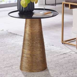 Beistelltisch Sofa rund 45 cm hoch Metallplatte und Säulengestell