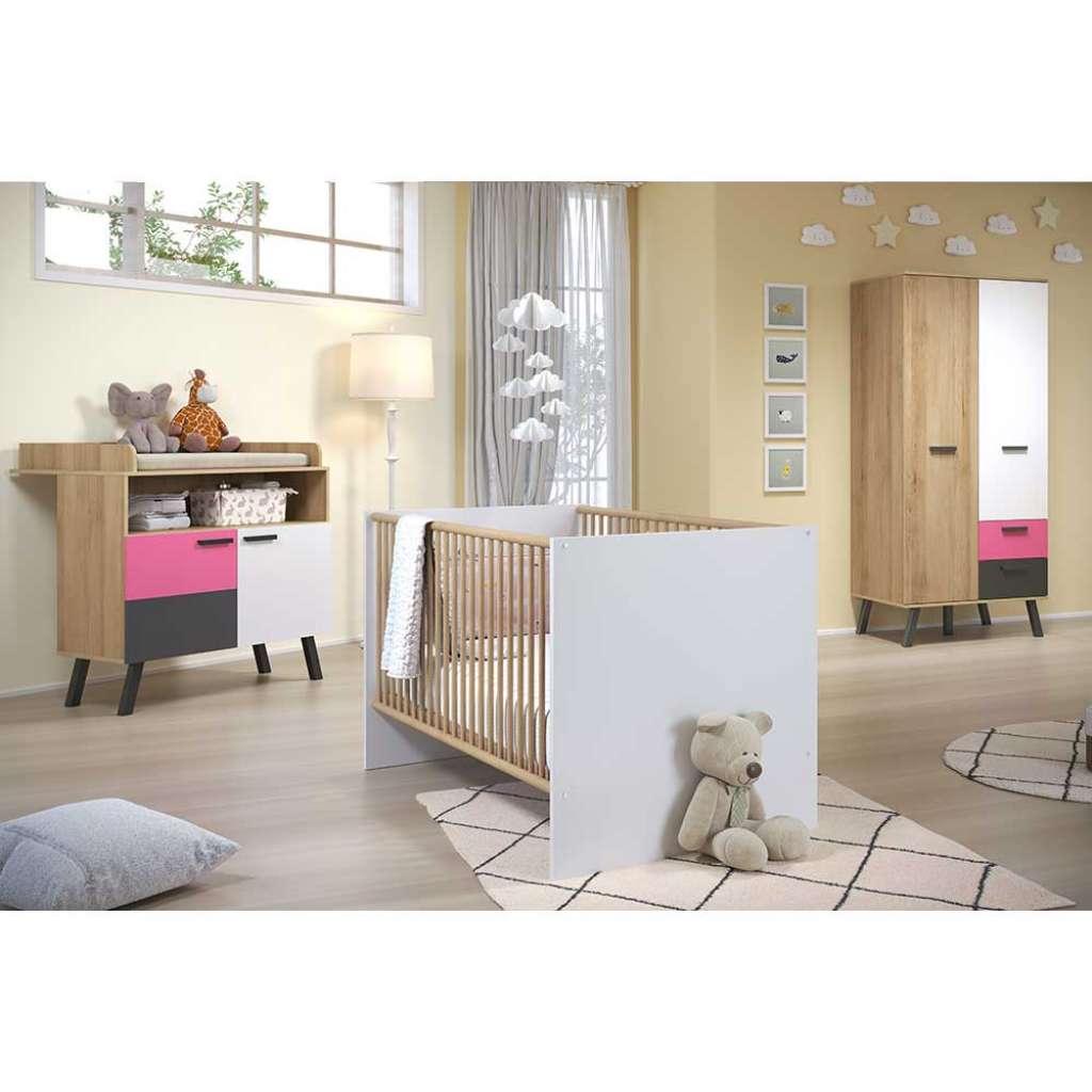 Babyzimmer Set 3-teilig mehrfarbig modernem Design (dreiteilig)