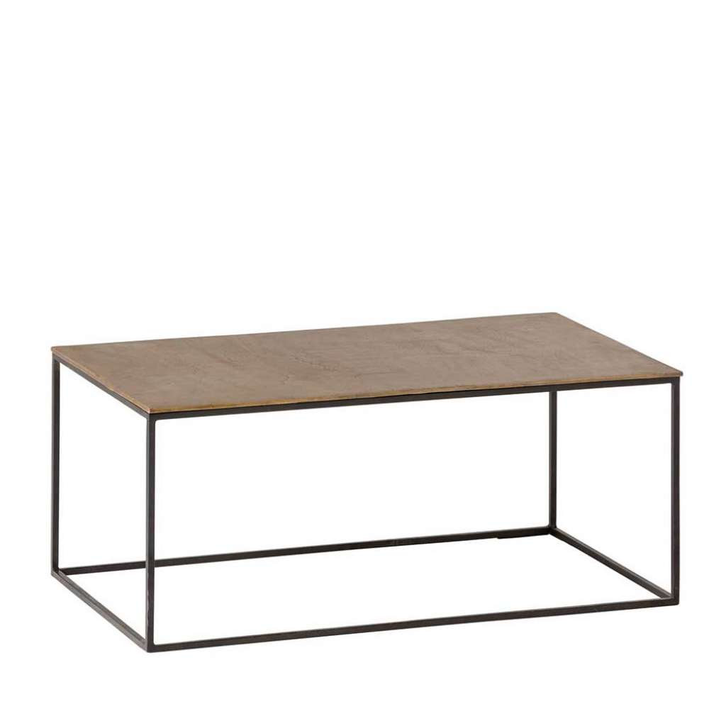 Couchtisch Metall in Altmessingfarben & Schwarz Industry und Loft Stil