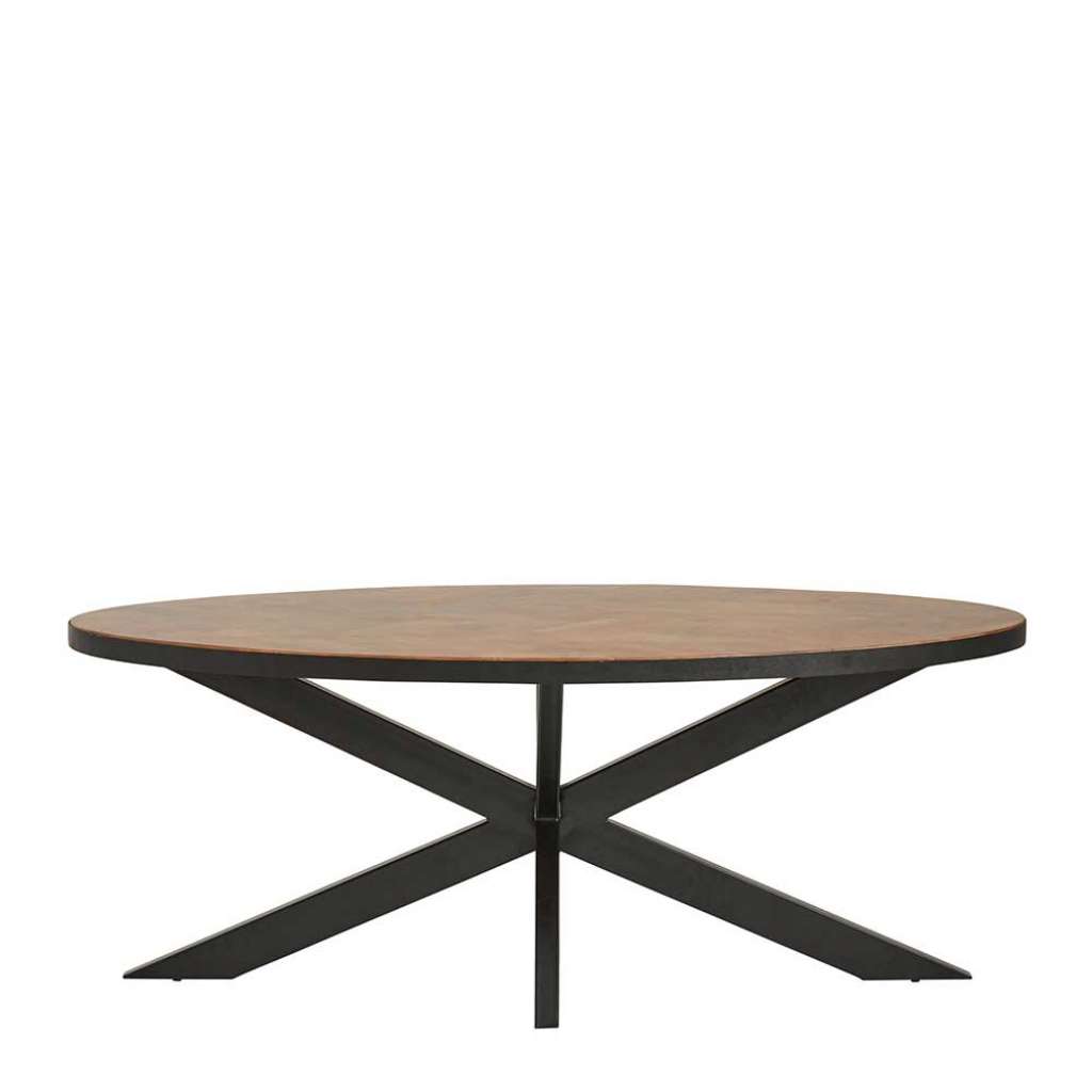 Factory Style Esstisch mit ovaler Tischplatte Spider Gestell