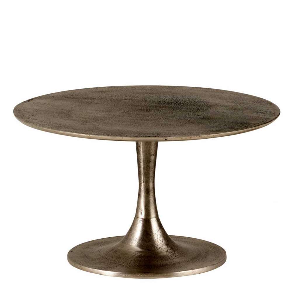 Metall Wohnzimmer Tisch Retro in Altsilberfarben Aluminium