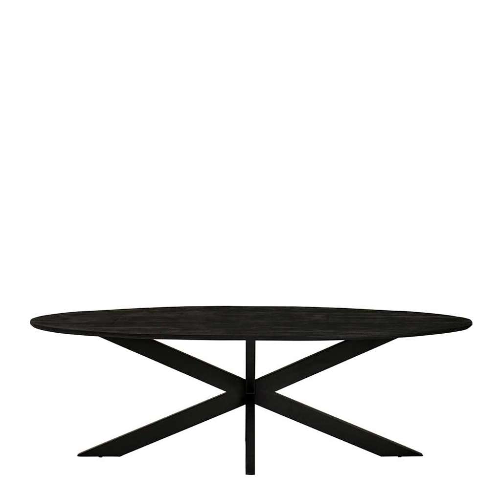 Tisch Esszimmer schwarz oval 210 oder 240 cm breit Spider Gestell