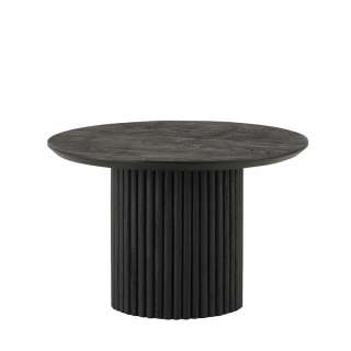 Couchtisch schwarz massiv in modernem Design runder Tischplatte