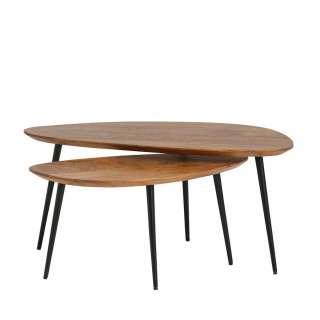 Sofa Tisch Set mit Tischplatte in Wankelform Retrostil (zweiteilig)