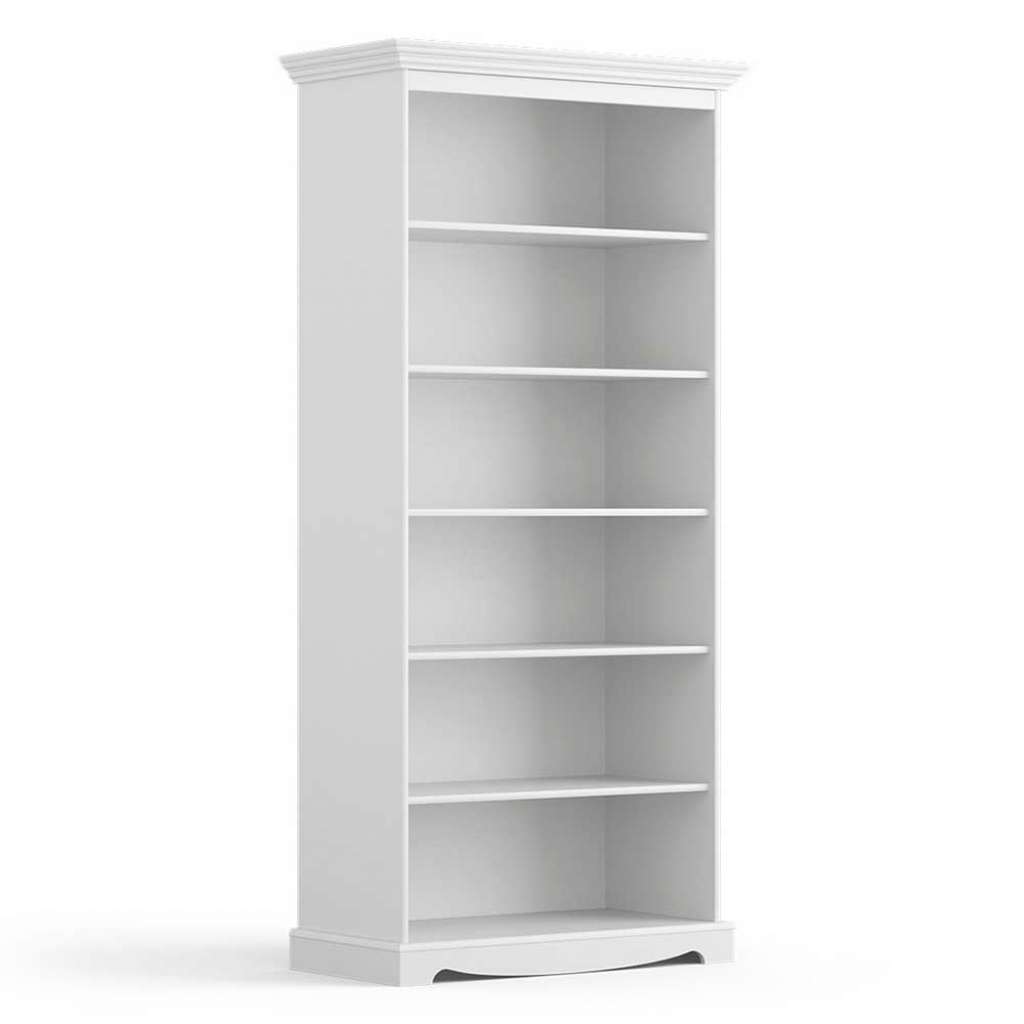 Buchregal Landhaus weiß aus Kiefer Massivholz 190 cm hoch