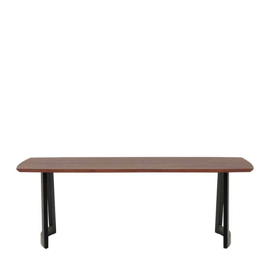 Tisch Massivholz und Metall in modernem Design Bügelgestell