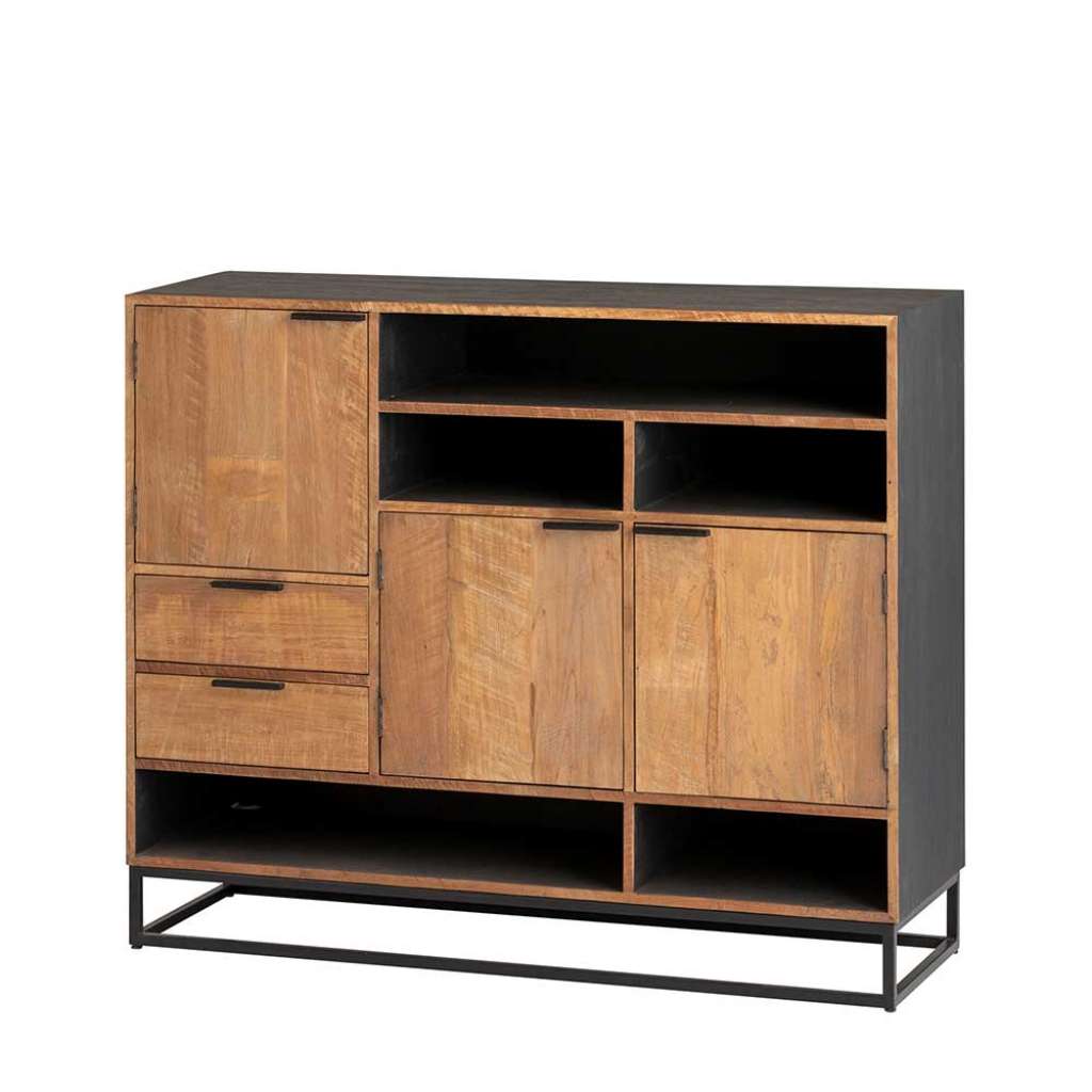Wohnzimmer Schrank Barschrank im Industry und Loft Stil 120 cm hoch