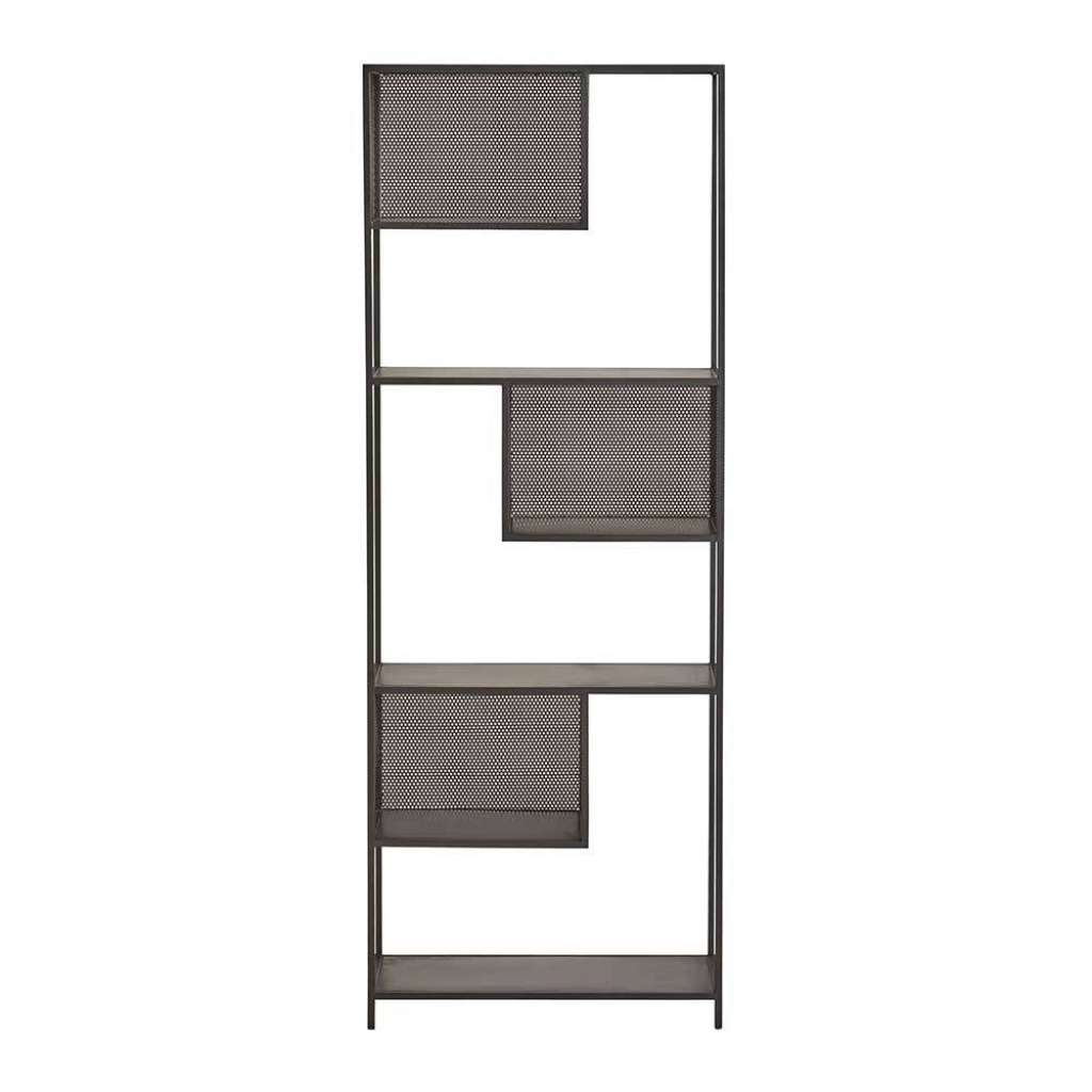 Buecherregal Metall Schwarz im Industry und Loft Stil 70 cm breit