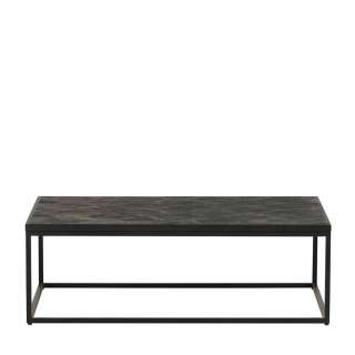 Schwarzer Wohnzimmer Tisch in modernem Design Mangobaum Massivholz und Metall