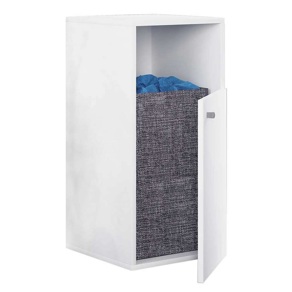 Kleiner Wäschesammler Schrank in Weiß 74 cm hoch - 40 cm breit