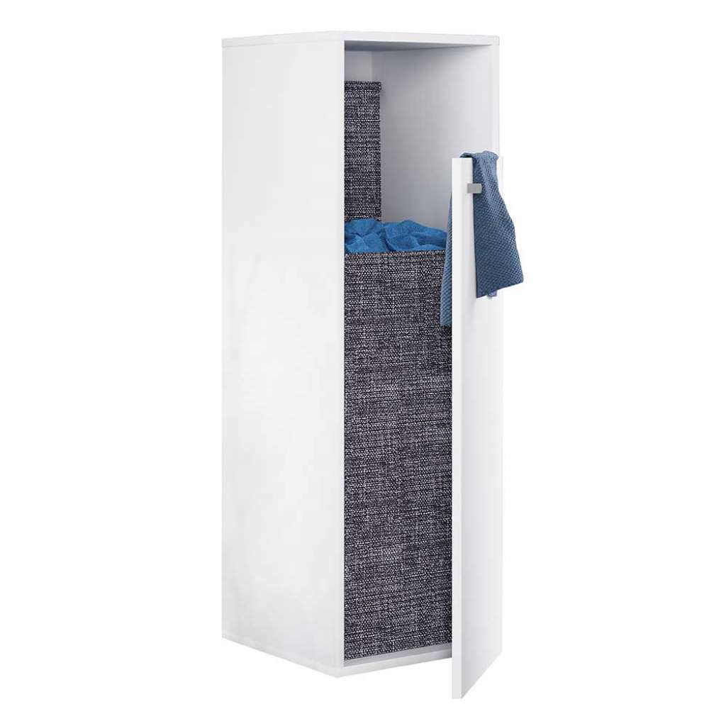 Kleiner Wäscheschrank weiss in modernem Design 110 cm hoch