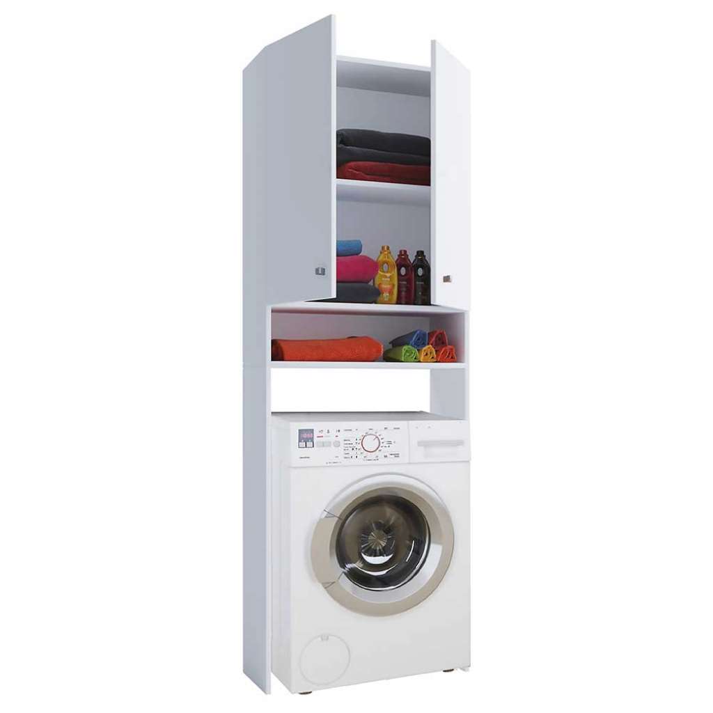 Waschmaschinenumbau Schrank in Weiß 184 cm hoch - 70 cm breit