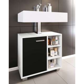 Waschtischkonsole in Schwarz  und Weiß 55 cm hoch - 60 cm breit