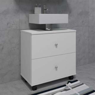 Waschtischunterbau weiss mit zwei Schubladen modernem Design