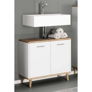 Unterbeckenschrank modern mit Drehtüren 60 cm breit - 56 cm hoch