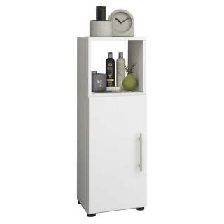 Schmaler Badezimmerschrank in Weiß 31x93x30 cm