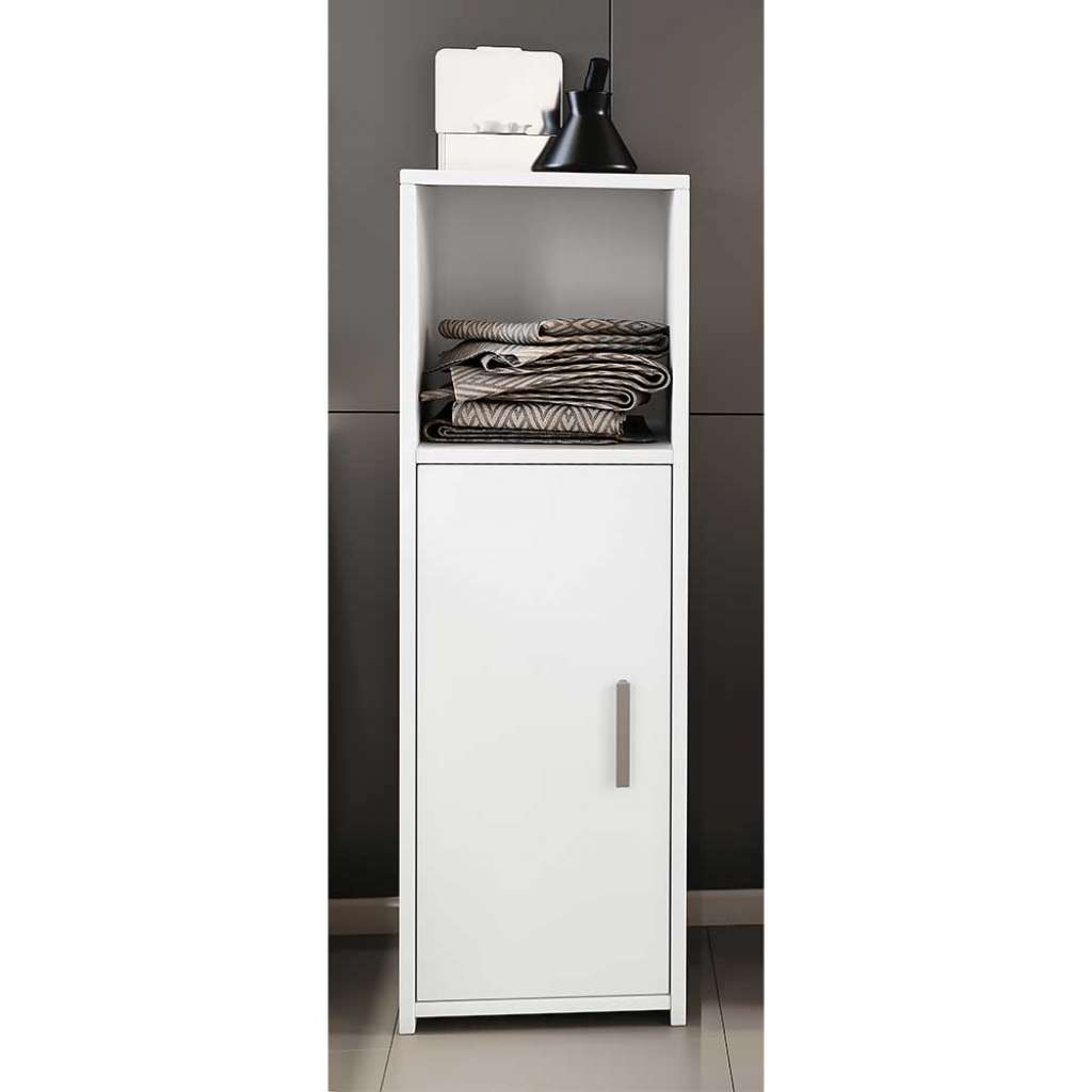 Bad Seitenschrank mit offenem Fach in Weiß modernes Design