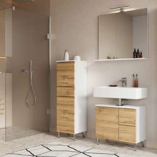 Badezimmerset made in germany in Wildeichefarben Weiß (dreiteilig)