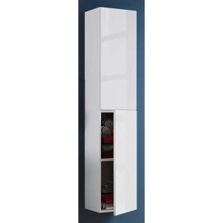 Badhängeschrank weiss mit Hochglanz Front 33 cm breit