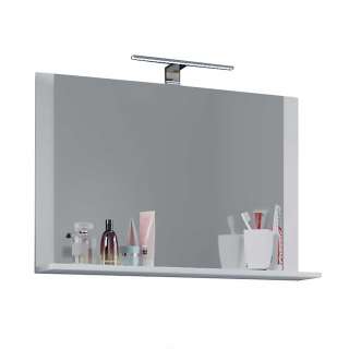 Badezimmer Spiegel weiß in modernem Design mit Ablage