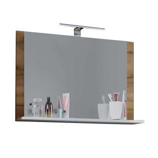 Badspiegel mit Ablage in modernem Design optionale Aufbau Leuchte