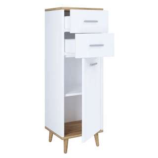 Hochkommode in modernem Design zwei Schubladen und Tür