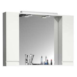 Badezimmer Schrank mit Spiegel in Weiß 100 cm breit - 71 cm hoch